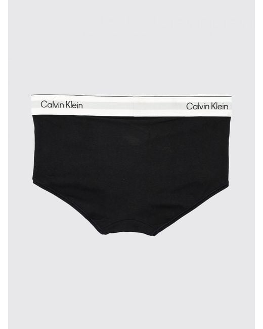 Calvin Klein Black Cotton Blend Logo Culottes
