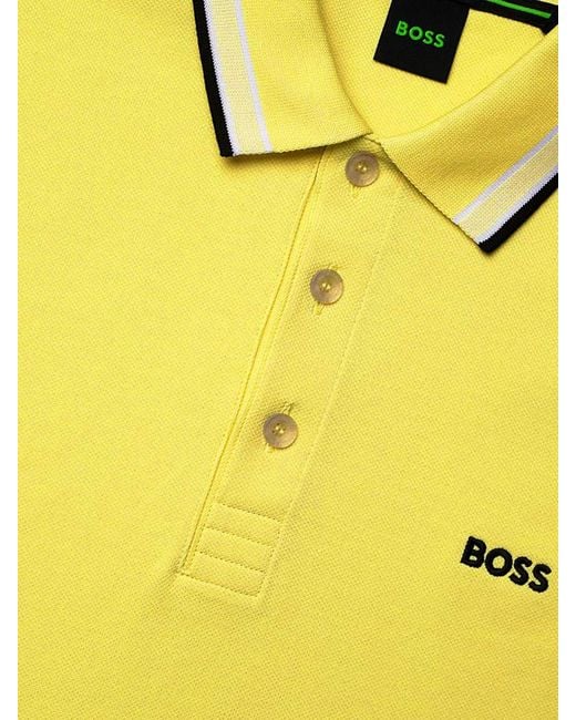 Boss Yellow Basic Cotton Polo Shirt for men