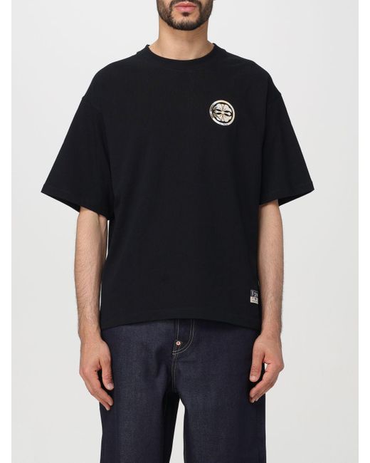 T-shirt in cotone con logo di Evisu in Black da Uomo
