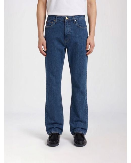 Jil Sander Blue Flared Cotton Trousers for men