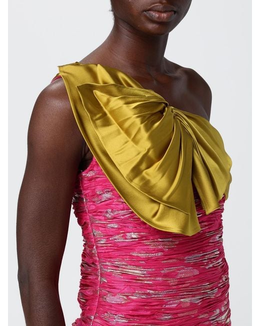 Valentino Pink Silk Blend One Shoulder Top