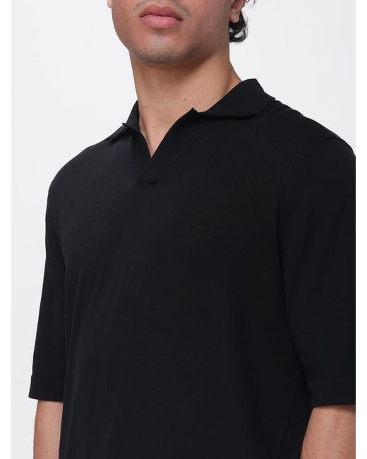 Polo De Punto De Algodón Ballantyne de hombre de color Black