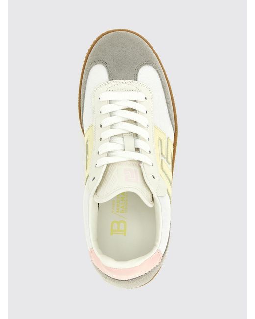 Balmain White Swan Leather Sneakers