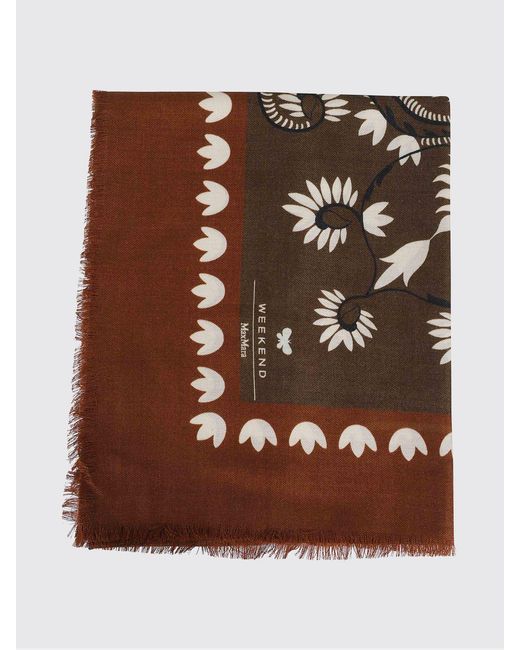 Weekend by Maxmara Brown Educata Wool And Silk Foulard