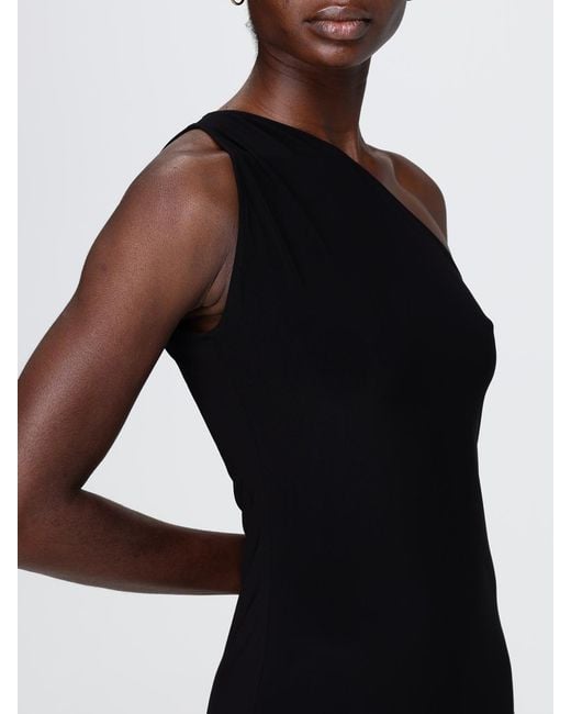 Norma Kamali Black One-Shoulder Jersey Dress