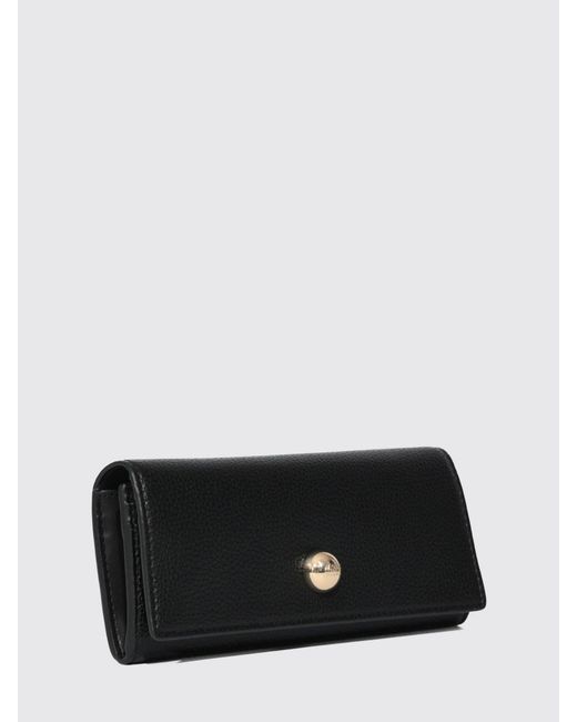 Twinset Gray Polyurethane Continental Wallet With Flap Closure And Engraved Logo