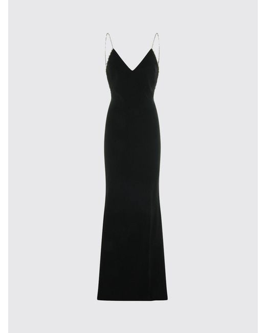 Tom Ford Black Long Satin Evening Gown With Jeweled Straps