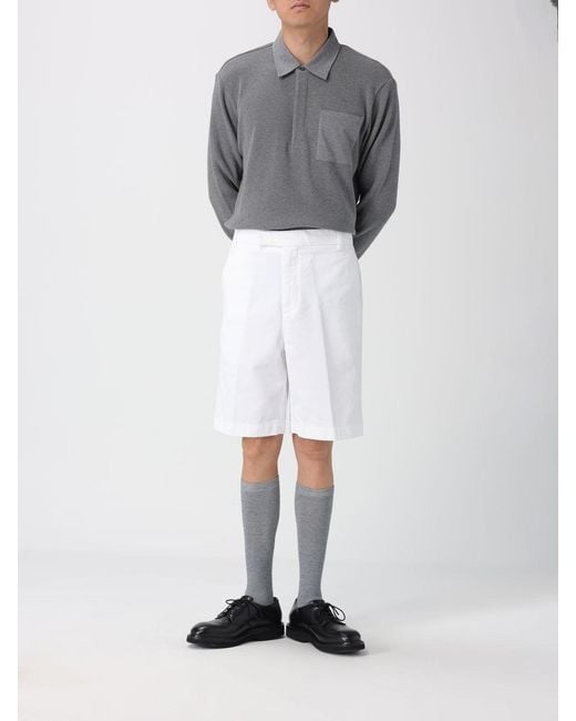 Thom Browne Gray Cotton Knit Polo Shirt for men