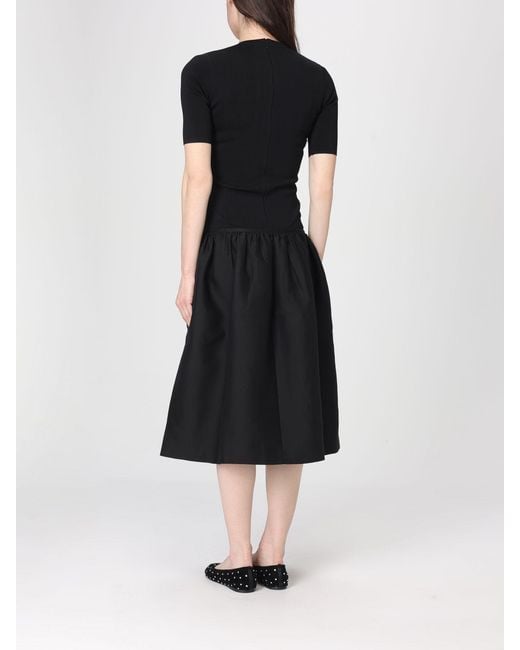 Totême Black Wool And Silk Midi Dress