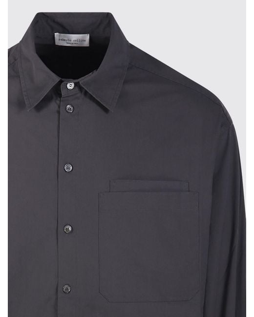 Camisa Casual De Algodón Roberto Collina de hombre de color Gray