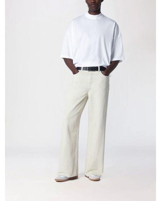 A.P.C. White Organic Cotton Denim Wide Leg Jeans for men