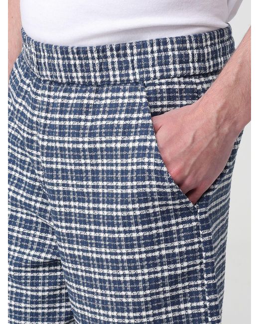 Carhartt Blue Check Cotton Shorts for men