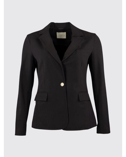 Circolo 1901 Black Single-Breasted One-Button Stretch Cotton Blazer With Lapels