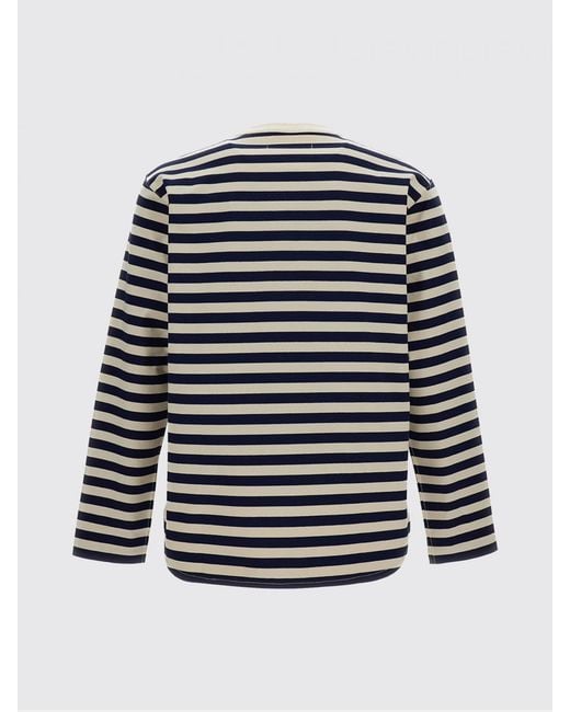 Junya Watanabe Gray Striped Cotton T-Shirt for men