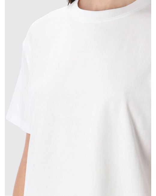 American Vintage White Short-Sleeve Cotton T-Shirt With Dropped Shoulders