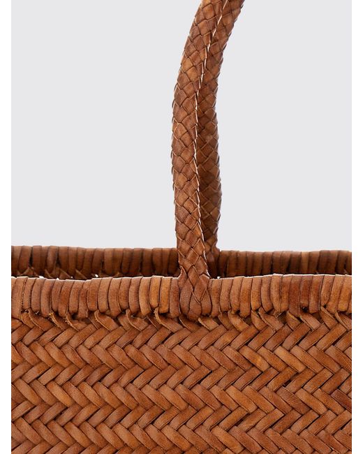 Dragon Diffusion Brown Woven Leather Handbag With Double Handle