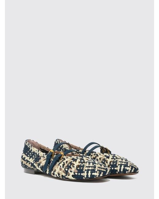 Coccinelle White Risako Woven And Perforated Leather Ballerinas