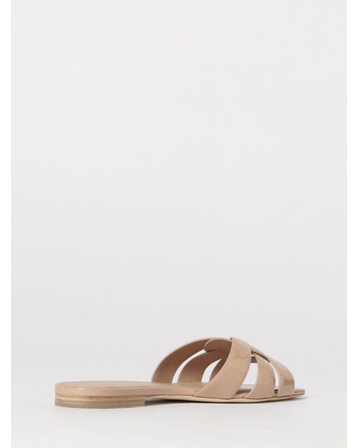 Saint Laurent Pink Nu Pieds 05 Tribute Patent Leather Mules