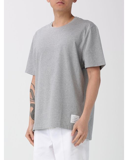 Thom Browne Gray Basic Cotton T-Shirt for men
