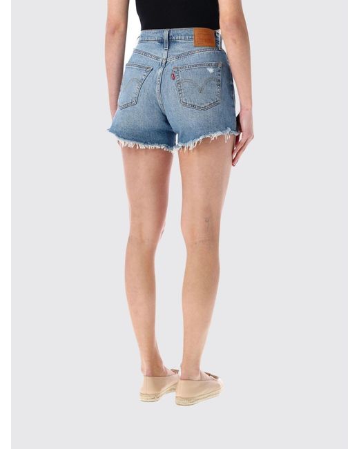 Levi's Blue 501 Cotton Shorts