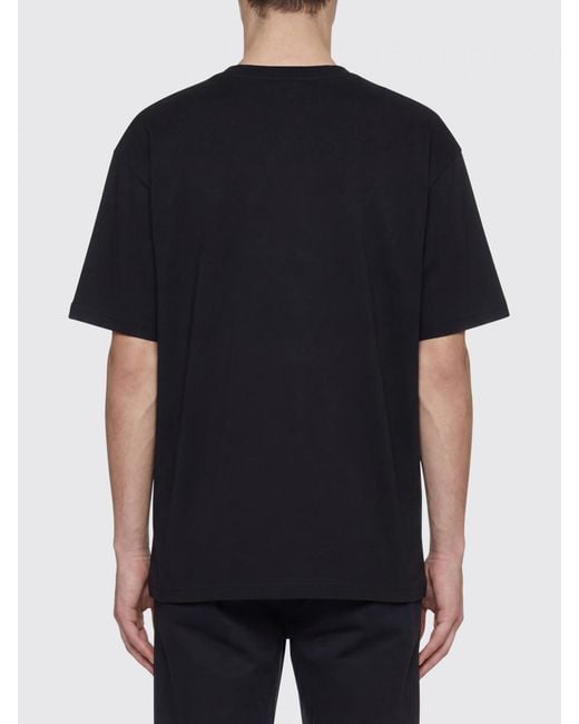 Aspesi Black Cotton Jersey T-Shirt With Slogan for men