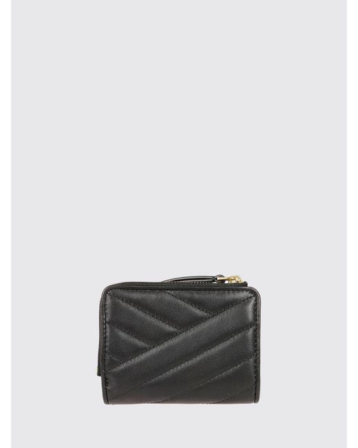 Tory Burch Black Kira Quilted Nappa Wallet With Double T Metal Logo