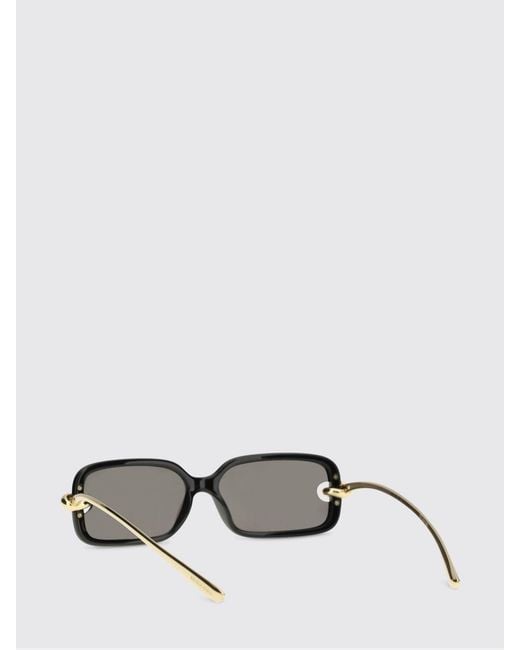 Bottega Veneta White Knot Rectangular Sunglasses