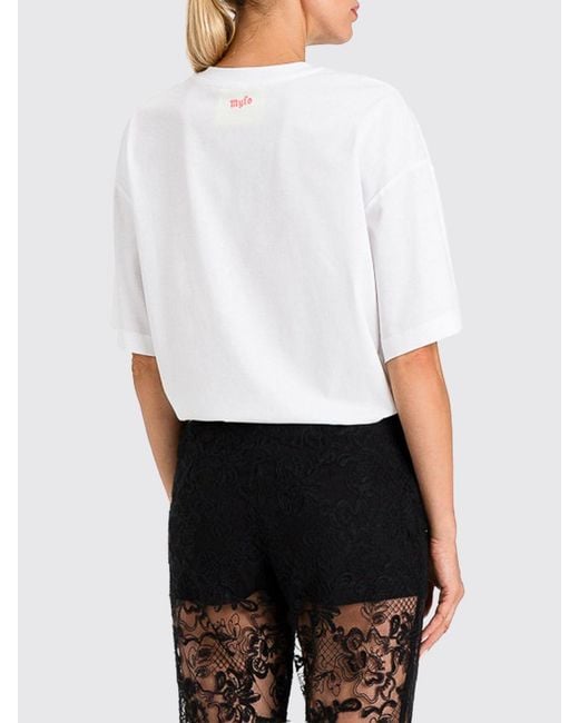 Twinset White Cotton T-Shirt With Dog Print