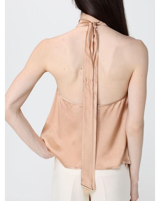 SIMONA CORSELLINI Natural Satin And Rhinestone Top