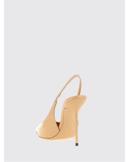 Paris Texas Natural Lidia Patent Leather Slingback Pumps