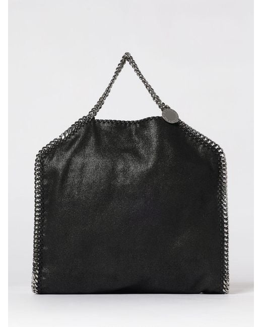 Stella McCartney Black Falabella Cracked Synthetic Suede Tote Bag