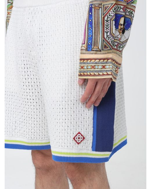 Casablanca White Cotton Blend Jogging Shorts for men