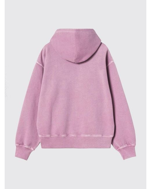 Carhartt Pink Cotton Hoodie With Logo