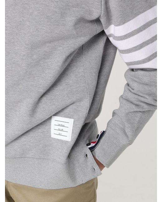 Thom Browne Gray Ribbed Wool Crewneck Sweater for men