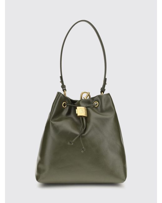 Balmain Green Calf Leather Bucket Backpack