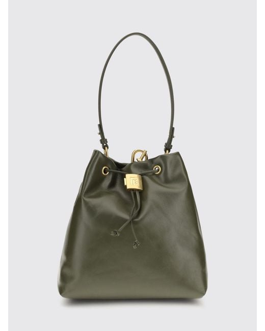 Balmain Green Calf Leather Bucket Backpack