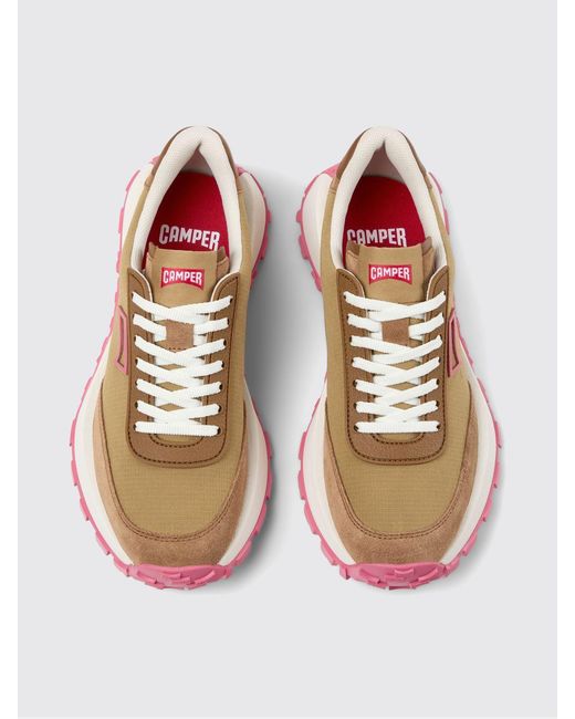 Camper Brown Drift Trail Recycled Polyester And Leather Sneakers