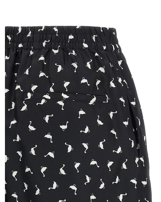 Moschino Couture Black Printed Silk Shorts