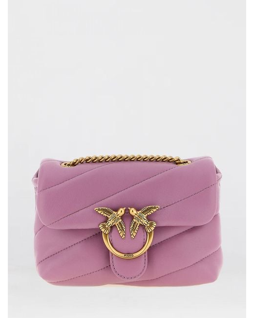 Pinko Purple Baby Love Bag Puff Matelassé Nappa Bag