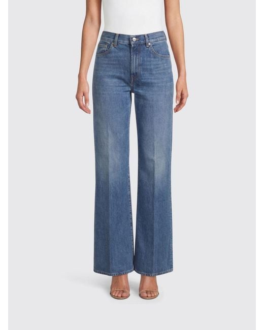 Dondup Blue Wide Leg Denim Jeans