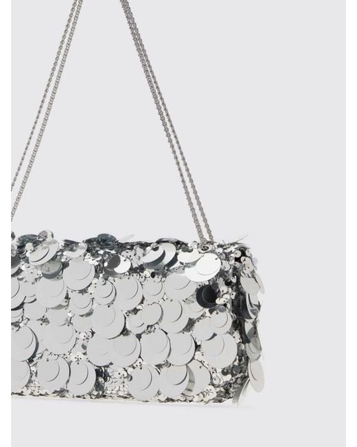 Rabanne White Sparkle Baguette Bag