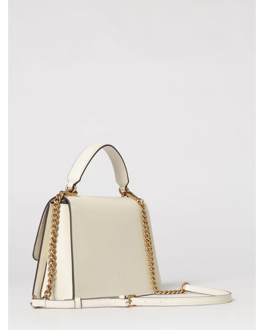 Pinko Natural Love One Top Handle Light Leather Bag