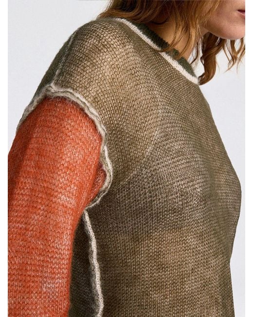 Momoní Red MomonÌ Color-Block Mohair Wool Pullover