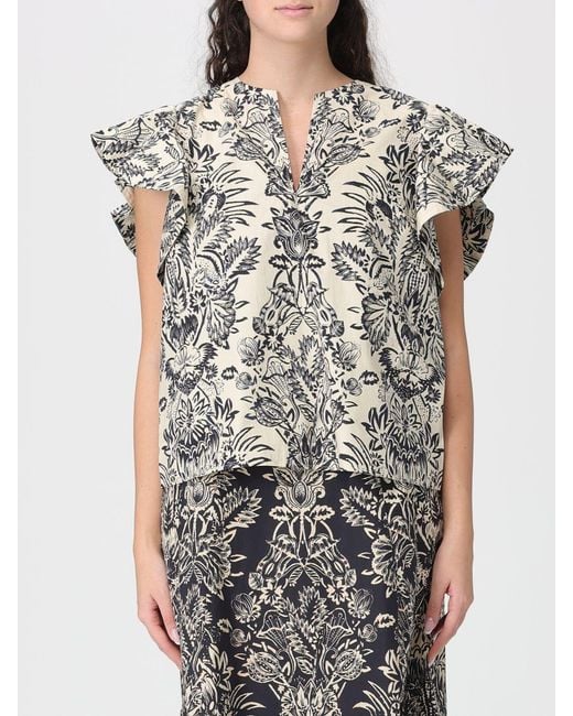 Ulla Johnson Gray Severine Printed Cotton Blouse