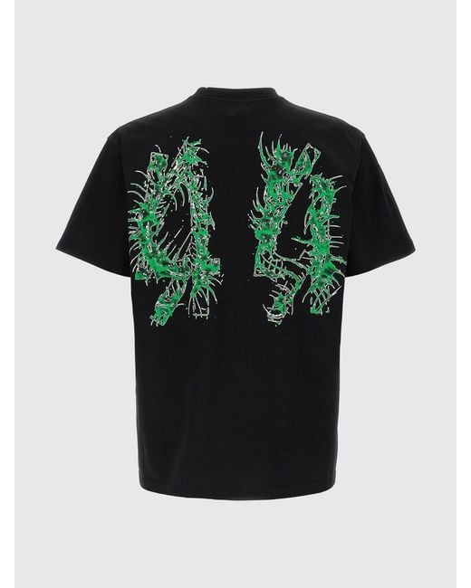 44 Label Group Black Maxi Logo Cotton T-Shirt for men
