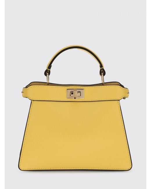 Fendi Yellow Peekaboo Iseeu Leather Bag