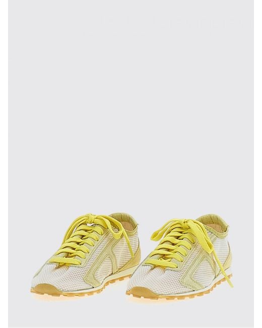 Jacquemus Yellow Les Tennis Mesh And Suede Sneakers
