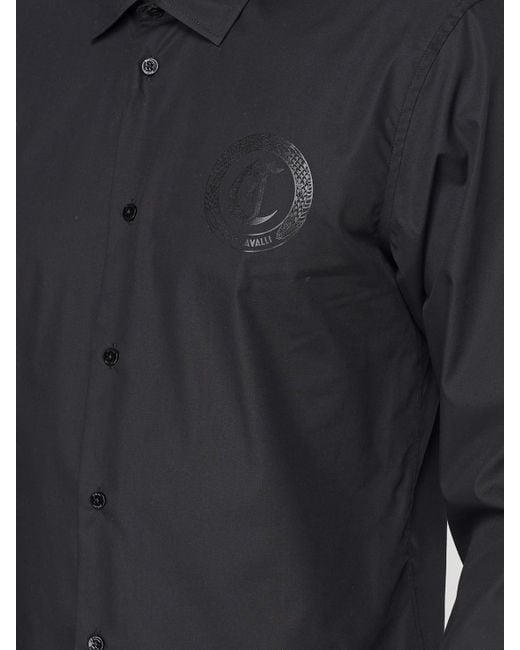 Just Cavalli Blue Long Sleeve Dress Shirt for men