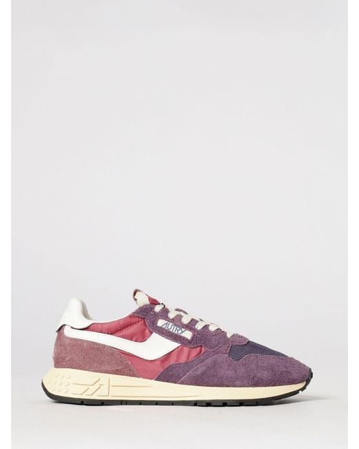 Autry Pink Reelwind Suede And Nylon Sneakers for men