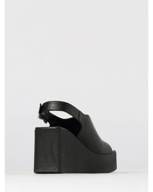 Vic Matié Black Vic MatiÉ Natural Grain Leather Wedge Sandal